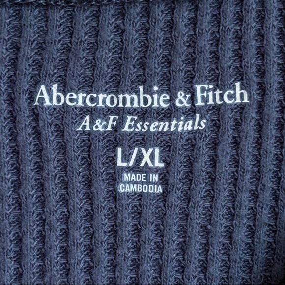 Abercrombie Long Sleeve Oversized Waffle Tee Pullover Shirt Size L/XL - Picture 4 of 5